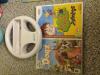 Nintendo wii set 3x games & steering wheel