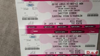 ROBBIE WILLIAMS X2 TICKETS FOR MONDAY 23RD JUNE NEWCASTLE ARENA