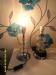 pair of silver bubble lamps